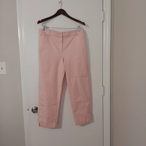 Talbot Pants - TALBOTS Women's Size 12 Super Crop Pants Pink Twill